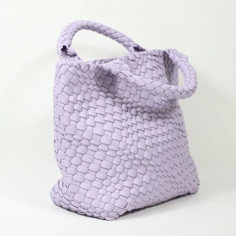 Handmade PU Leather Woven Tote Bag With Clutch Wallet (M size)