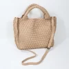 Handmade PU Leather Woven Tote Bag With Clutch Wallet (M size)