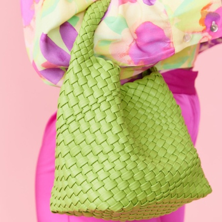 HandmadeNeoprene Woven Tote Bag With Clutch Purse (S size)