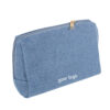 China Manufacturer Custom Logo Jeans Cotton Denim Cosmetic Makeup Toiletry Bag Pouch with Zipper